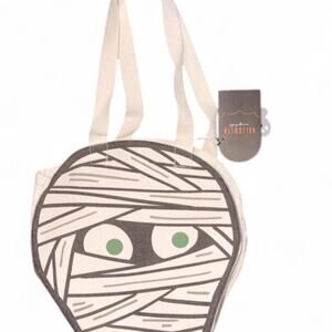 Kawaii Black White Mummy Canvas Shoulder TrickorTreat Halloween Party Goodie Bag